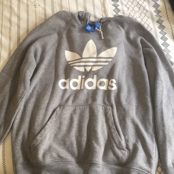 grey adidas hoodie mens